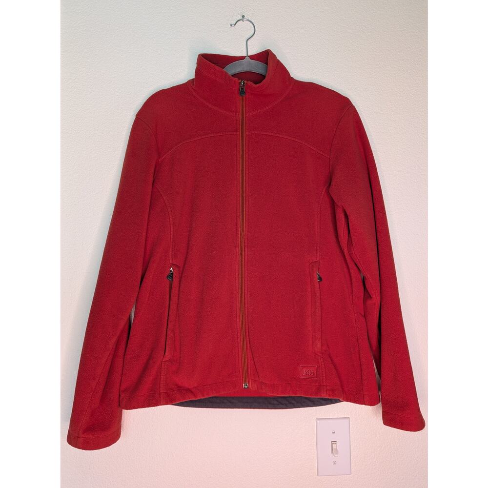 REI Co-Op Red Orange Women's Fleece Zip-Up L Gorpcore Outdoor Activewear *READ